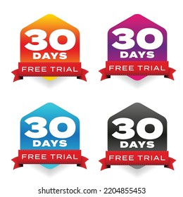 Thirty days free trial vector