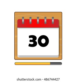 The Thirty days on the calendar vector
