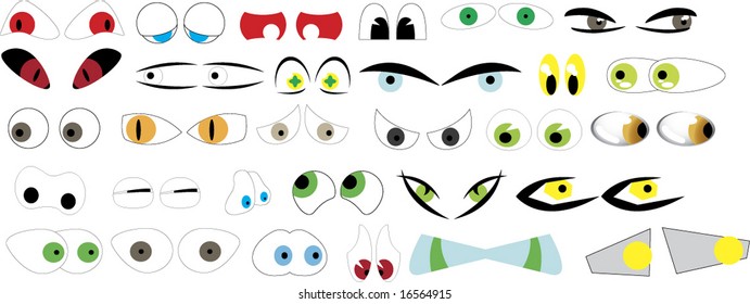 Thirty Different Cartoon Eyes Stock Vector (Royalty Free) 16564915 ...