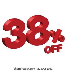 thirty eight 38 percent off 3d vector illustration 