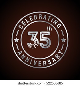 Thirty Five anniversary celebration logotype. 35th anniversary logo collection. Anniversary label. Anniversary logo template. Anniversary sign. Vector Illustration