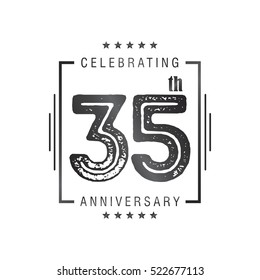 Thirty Five anniversary celebration logotype. 35th anniversary logo collection. Anniversary label. Anniversary logo template. Anniversary sign. Vector Illustration