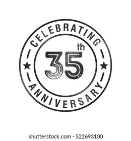 Thirty Five anniversary celebration logotype. 35th anniversary logo collection. Anniversary label. Anniversary logo template. Anniversary sign. Vector Illustration