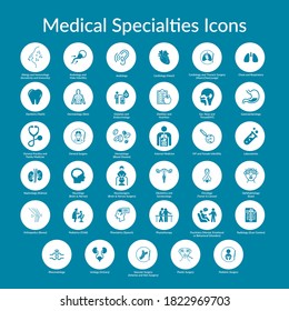 Thirty five  Medical Specialty Icons