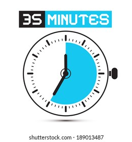 Thirty Five Minutes Stop Watch - Clock Vector Illustration