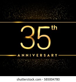 Thirty Five Years Anniversary Celebration Logotype Stock Vector ...