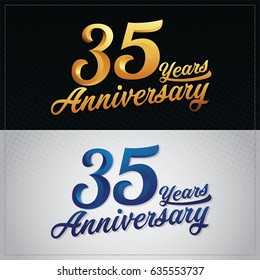 thirty five years anniversary celebration logotype. 35th anniversary logo