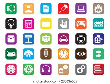 Thirty flat icons design for desktop icon, ipad icon, web icon, and mobile phone icon 