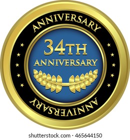 Thirty Forth Anniversary Gold Medl