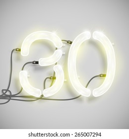 Thirty, made by NeON typeset, vector