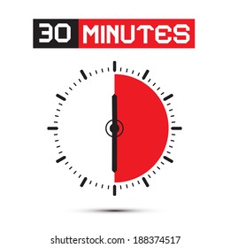 Thirty Minutes Stop Watch - Clock Vector Illustration