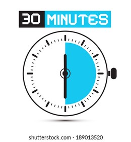 Thirty Minutes Stop Watch - Clock Vector Illustration