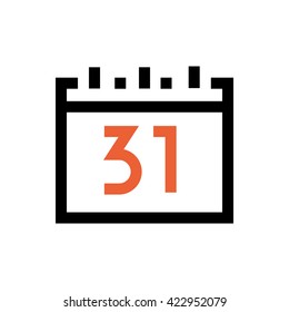 Thirty one calendar line icon. Pixel perfect fully editable vector icon suitable for websites, info graphics and print media.