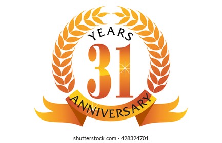 Thirty One Years Gift Box Ribbon Anniversary 