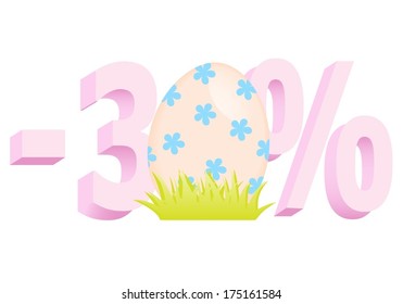 Thirty percent discount banner with Easter egg 
