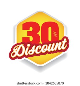 Thirty percent discount label vector