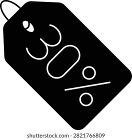 Thirty Percent icon representing 30% discount, promotional offers, shopping sales, and retail savings.