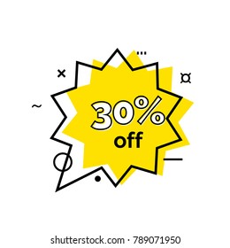 Thirty Percent Lettering in Speech Bubble