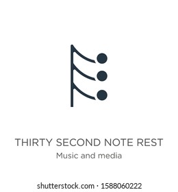 Thirty second note rest icon vector. Trendy flat thirty second note rest icon from music and media collection isolated on white background. Vector illustration can be used for web and mobile graphic 