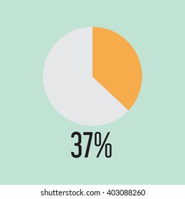 Thirty Seven percentage circle icon, vector illustrator