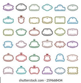 thirty six labels isolated on white