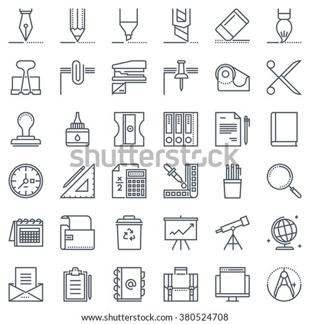 Thirty six office tools icon set suitable for info graphics, websites and print media and interfaces. Line vector icon set.