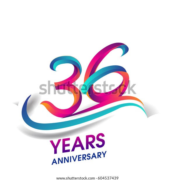 Thirty Six Years Anniversary Celebration Logotype Stock Vector (Royalty ...
