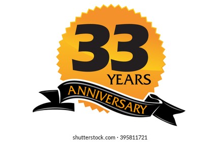 Thirty Three Years Ribbon Anniversary 