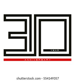 Thirty year anniversary concept vector