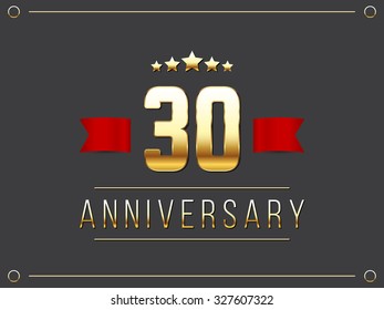 Thirty years anniversary celebration logotype. 30th anniversary logo.