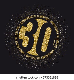 Thirty years anniversary celebration logotype. 30th anniversary logo.