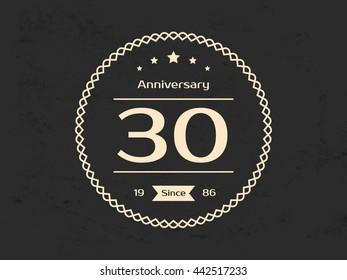 Thirty years anniversary celebration logotype. 30th anniversary logo.