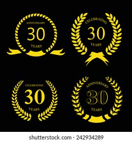 Thirty years anniversary laurel gold wreath  set