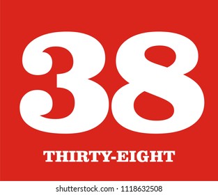 THIRTY-EIGHT NUMERIC VECTOR ICON 