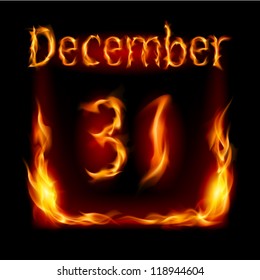 Thirty-first December in Calendar of Fire. Icon on black background