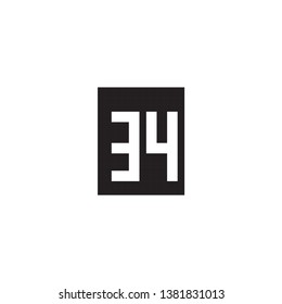 Thirty-four pixel numbers on a white background