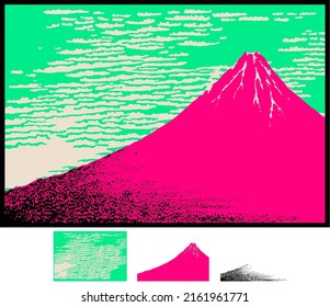 Thirty-six Views of Mount Fuji: Fine Breezy Day image.It is vector data that is easy to edit.