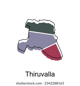 Thiruvalla map. vector map of the India Country. Borders of for your infographic. Vector illustration design template