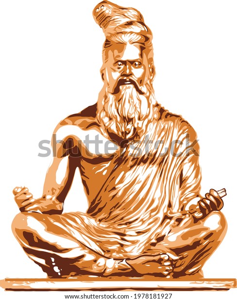 Thiruvalluvar Celebrated Tamil Poet Philosopher Vector Stock Vector ...