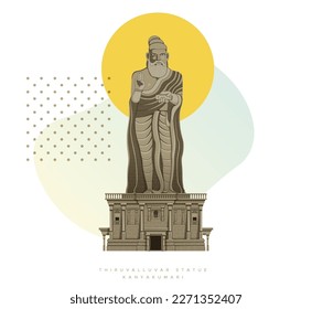 Estatua de Thiruvalluvar - Kanyakumari - Icono de acciones como archivo EPS 10