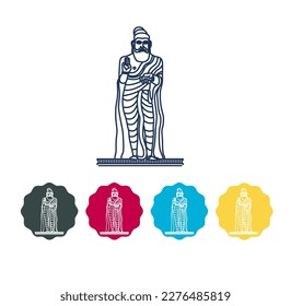 Thiruvalluvar Statue - Kanyakumari - Stock Icon as EPS 10 File