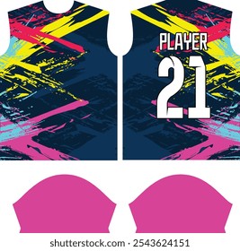 Plantilla de diseño de jersey de camisa deportiva de sublimación personalizada, traje deportivo, ropa deportiva, uniforme deportivo