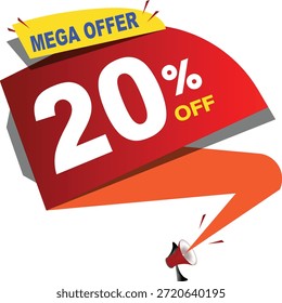 This is 20 percent Mega offer off of vector promotional design 
