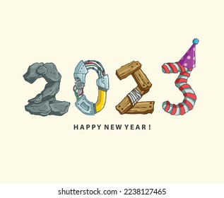 This is a 2023 new year themed vector asset you can use for your design or print purposes.