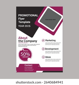 This 2025 business template features a sleek and modern design in elegant pink shades, perfect for corporate presentations, business proposals, and marketing materials. The clean layout and profession
