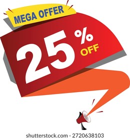 Esto es 25 por ciento Mega oferta de diseño promocional de Vector 