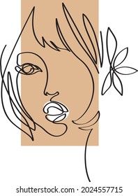 This is a 2D graphic linear image of a girl - a portrait with decorative elements (accessories). The image is suitable for postcards, for book illustrations, and can also be used as a print for clothes