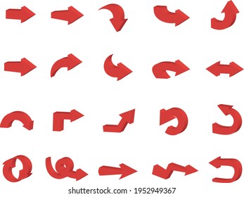 Das ist eine 3D-Pfeilgrafik.