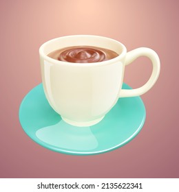 this is a 3d cup of hot chocolate, made using vector mesh