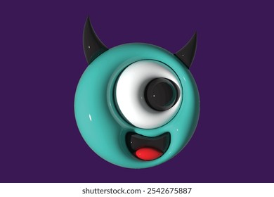 This is 3D Emoticon Horn Green color vector art